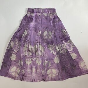 Women's Retro Hippie Art Print Pocket Skirt